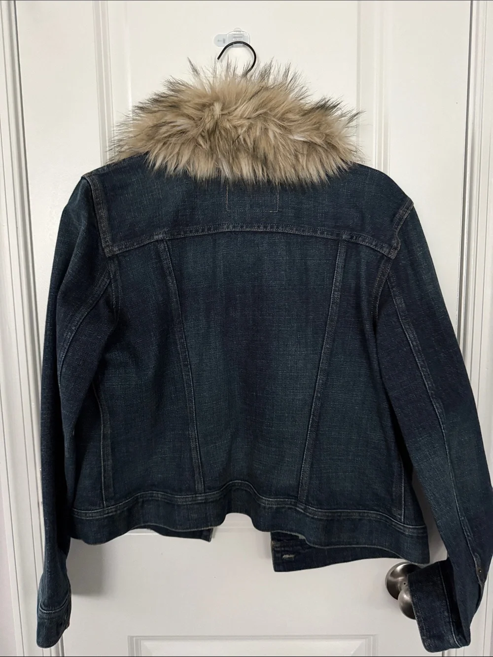Ralph Lauren Dark Blue Denim Jacket with Faux Fur Collar - Picture 4 of 4